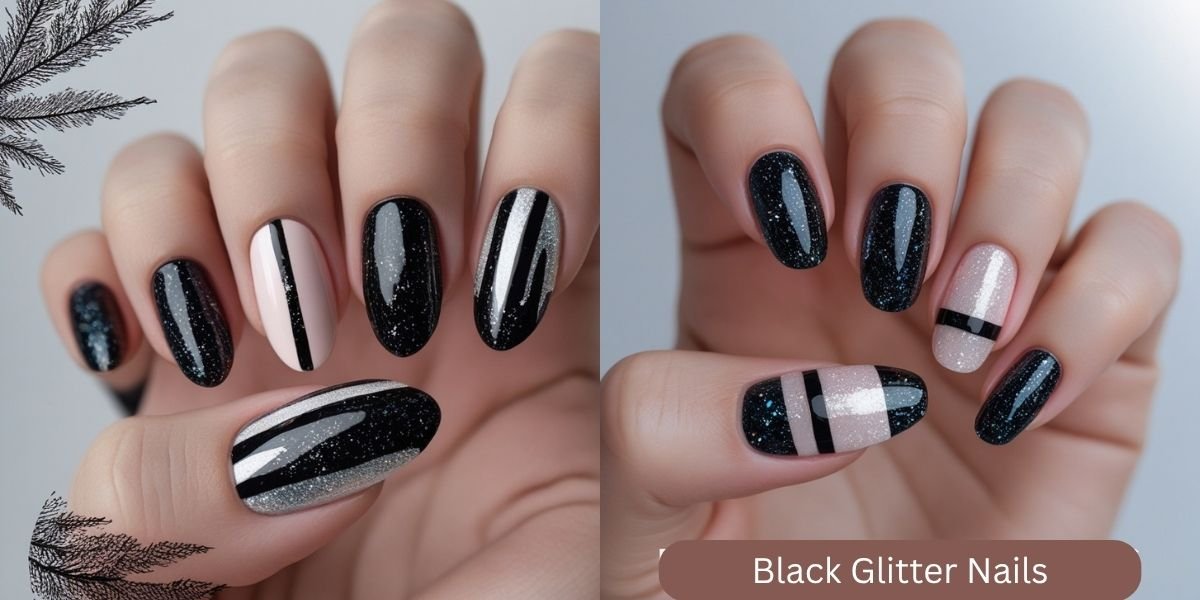 Black Glitter Nails